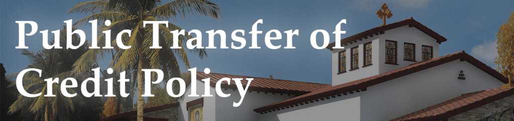 Public Transfer of Credit Policy